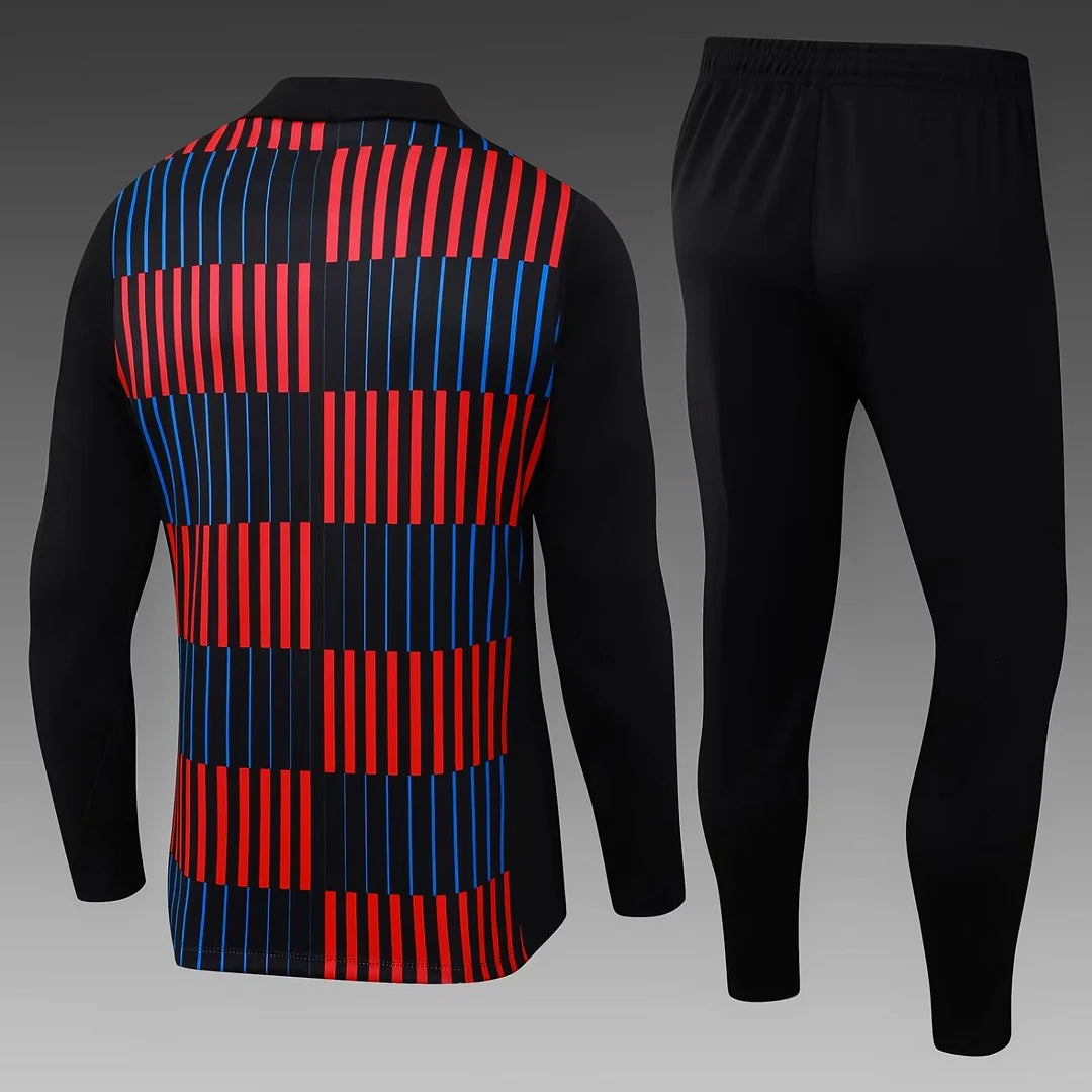 2024/2025 Barcelona Half-Pull Tracksuit Stripe Red-Blue