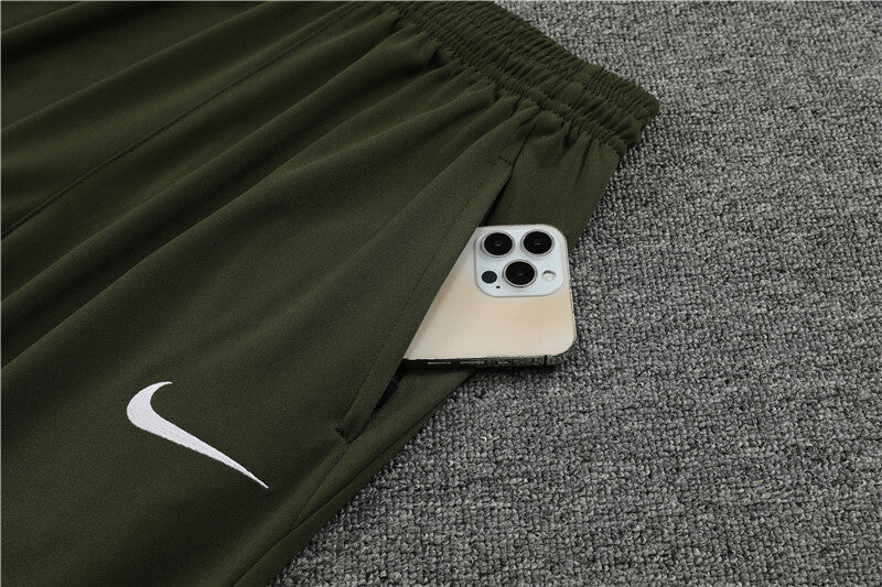 2023/2024 Barcelona Half-Pull Tracksuit Green