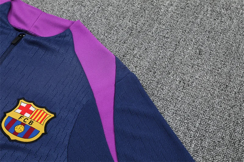 2025/2026 Barcelona Blue Purple Half-Pull Tracksuit