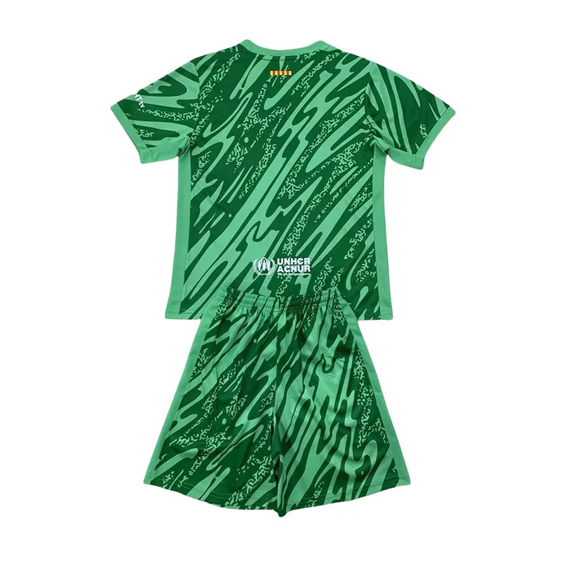 2024/2025 Kids Size Barcelona Green Goalkeeper Football Shirt