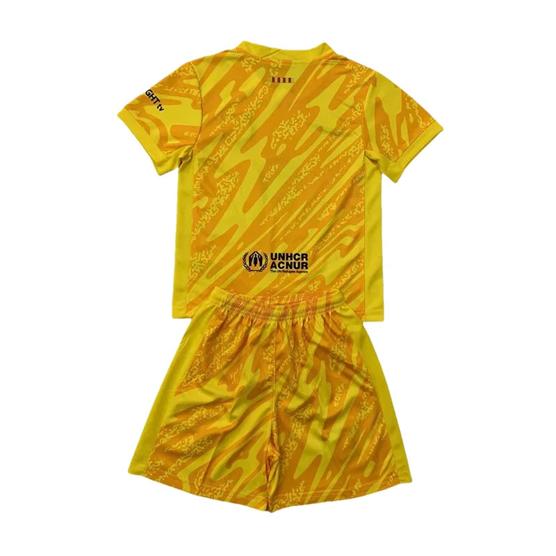 2024/2025 Kids Size Barcelona YellowGoalkeeper Football Shirt