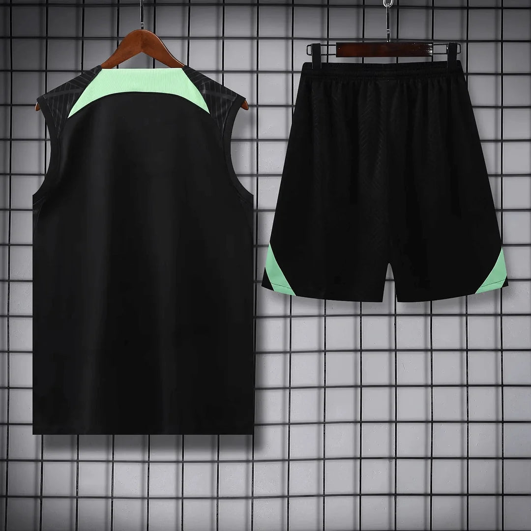 2023/2024 Liverpool pre-match training Black Jersey+Shorts 1:1 Thai Quality
