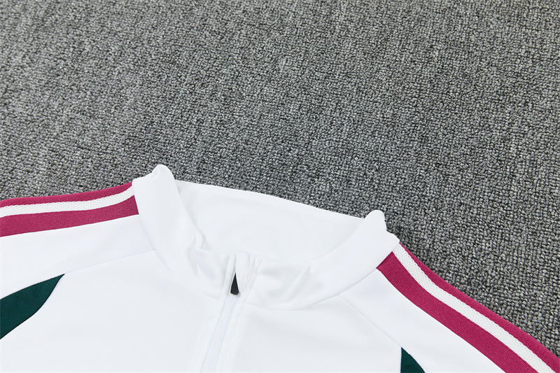 2026/2027 Real Madrid White Green Half-Pull Tracksuit