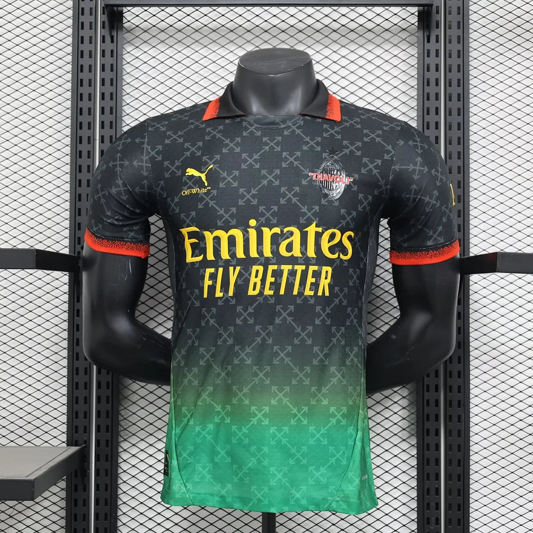 2024/2025 Player Version AC Milan x OFF-WHITE Football Shirt