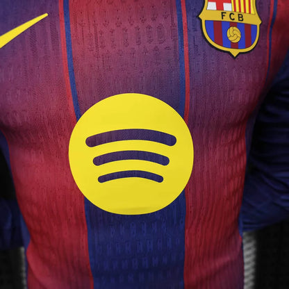 2025/2026 Player Version Long Sleeve Barcelona Home Football Shirt