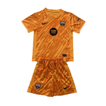 2024/2025 Kids Size Barcelona Orange Goalkeeper Football Shirt