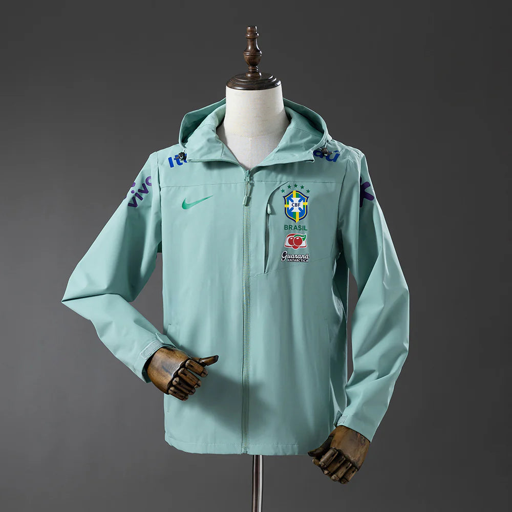 2026 Brazil Windbreaker Green Cyan Jacket