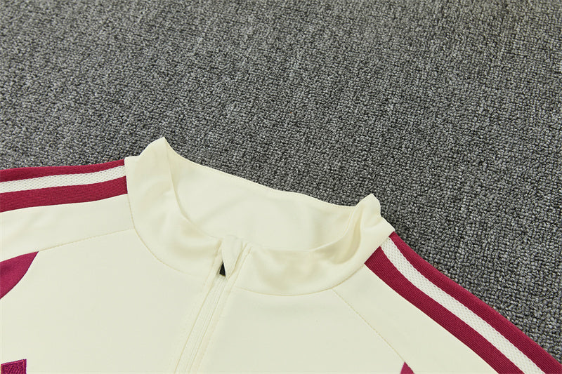 2026/2027 Real Madrid Beige Half-Pull Tracksuit