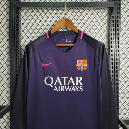2016/2017 Retro Long Sleeve Barcelona Away Football Shirt 1:1