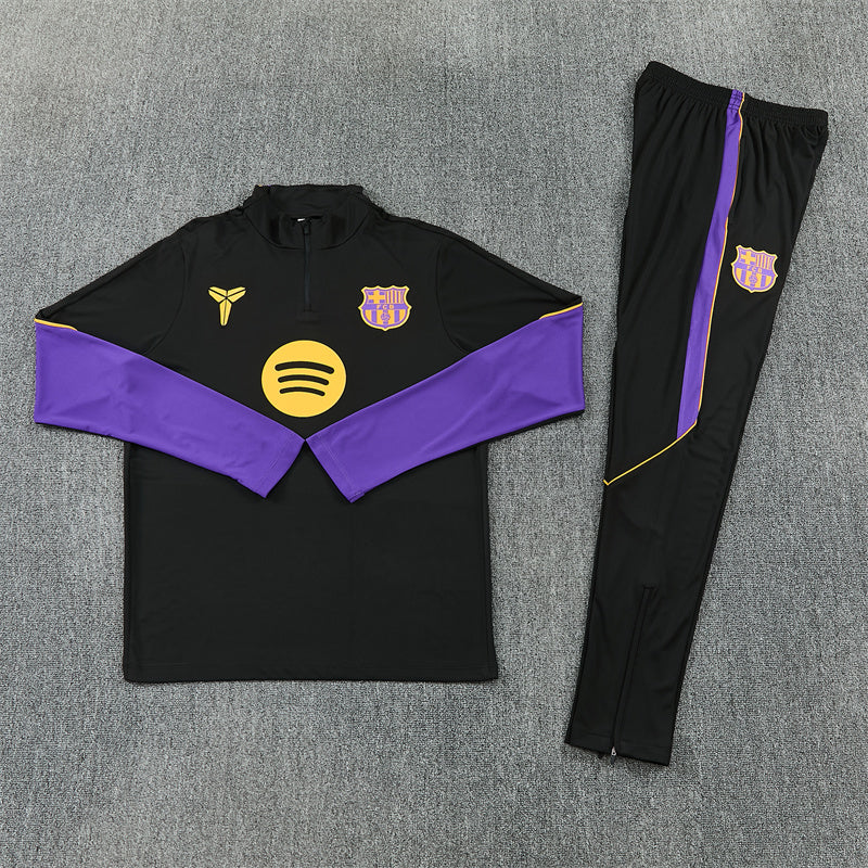 2026/2027 Barcelona Black Purple Half-Pull Tracksuit