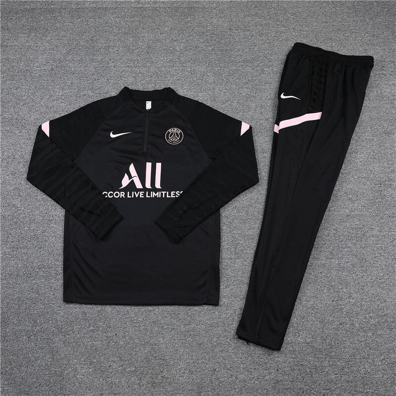 2021/2022 Psg Paris Saint-Germain Half-Pull Tracksuit Black