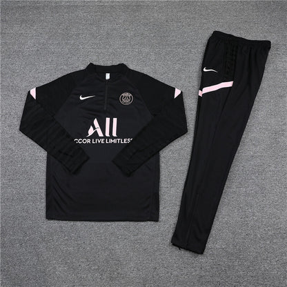2021/2022 Psg Paris Saint-Germain Half-Pull Tracksuit Black