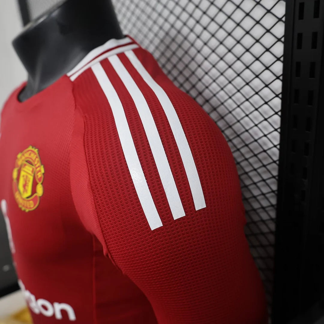 2024/2025 Long Sleeve Player Version Manchester United Home Football Shirt 1:1 Thai Quality