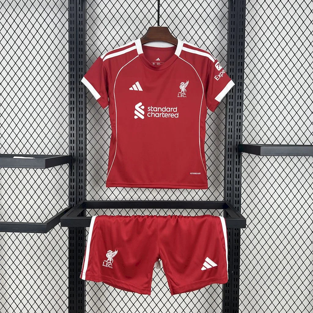 2025/2026 Liverpool Home Soccer Jersey Kids Size