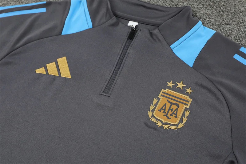 2024 Argentina Half-Pull Tracksuit  Grey 1:1 Thai Quality