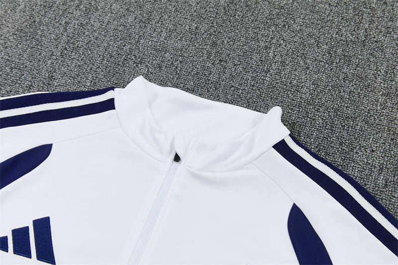 2026/2027 Real Madrid White Half-Pull Tracksuit