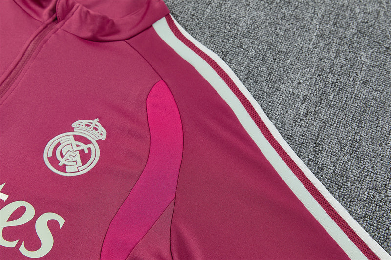 2026/2027 Real Madrid Red Pink Half-Pull Tracksuit