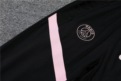 2021/2022 Psg Paris Saint-Germain Half-Pull Tracksuit Black Pink Sleeves