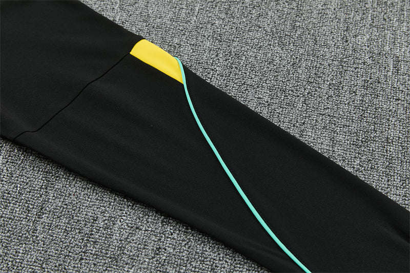 2026/2027 Brazil Black Yellow Half-Pull Tracksuit