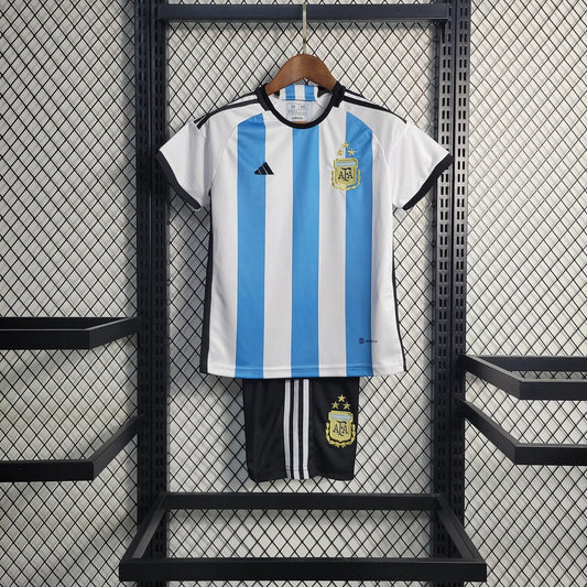 2022 Argentina Home Football Shirt Kids Size