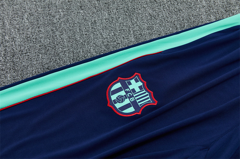 2026/2027 Barcelona Cyan Blue Half-Pull Tracksuit