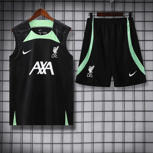 2023/2024 Liverpool pre-match training Black Jersey+Shorts 1:1 Thai Quality