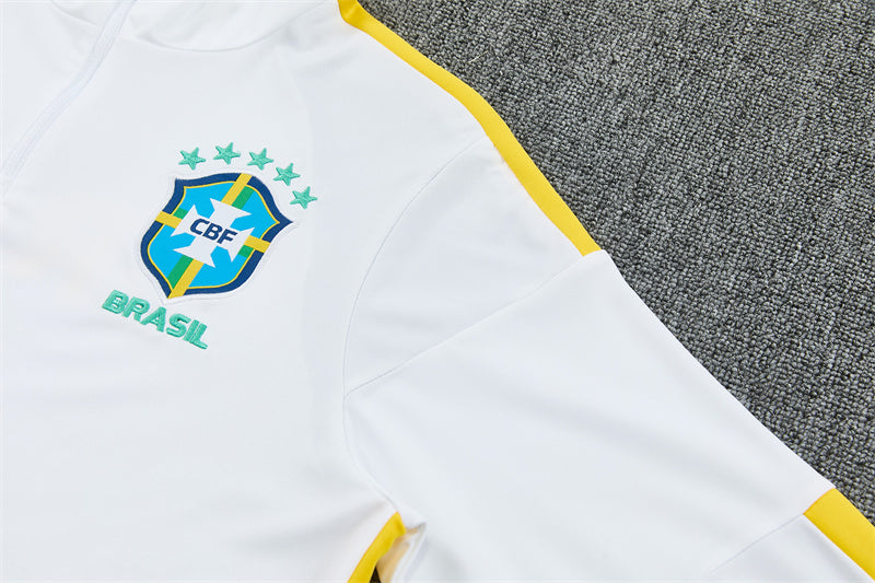 2026/2027 Brazil White Black Half-Pull Tracksuit