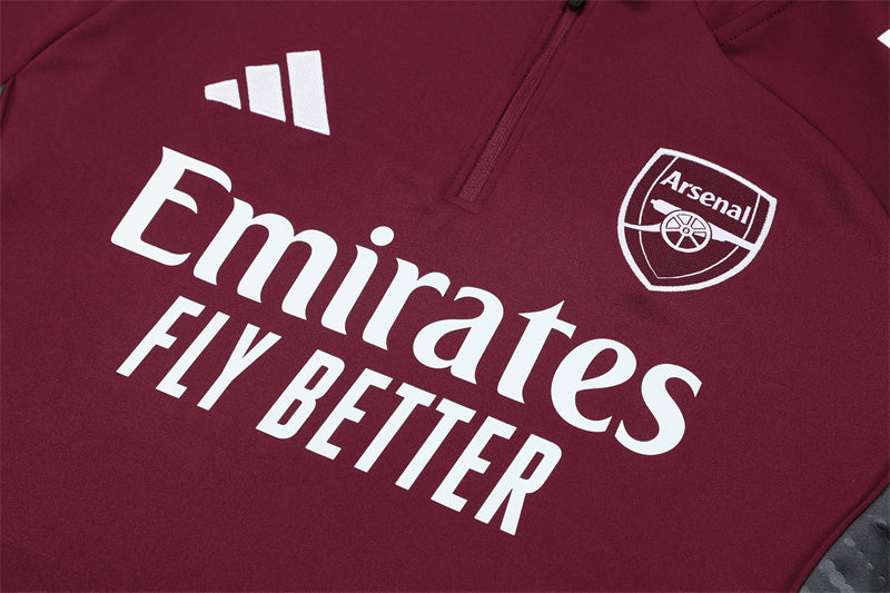 2025/2026 Arsenal Half-Pull Black Grey Tracksuit