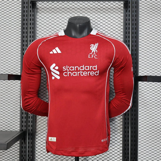 2025/2026 Player Version Long Sleeve Liverpool Home Football Shirt