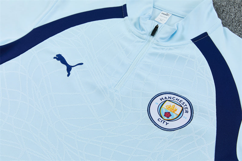 2026/2027 Manchester City Light Blue Half-Pull Tracksuit