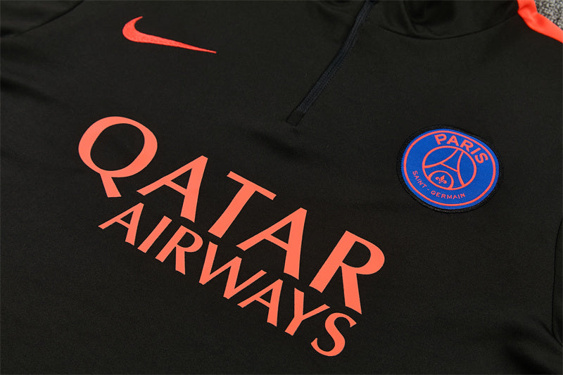 2026/2027 PSG Paris Saint-Germain Black Orange Half-Pull Tracksuit