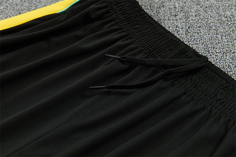 2026/2027 Brazil Black Yellow Half-Pull Tracksuit
