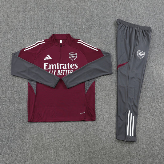2025/2026 Arsenal Half-Pull Black Grey Tracksuit