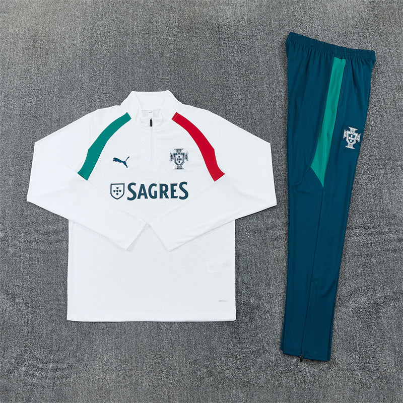 2026/2027 Portugal White Half-Pull Tracksuit