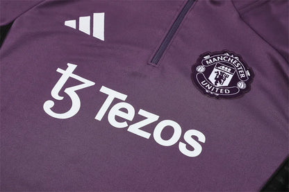 2025/2026 Manchester United Half-Pull Purple Tracksuit