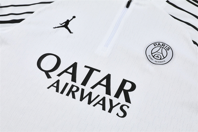 2025/2026 PSG Paris Saint-Germain White Half-Pull Tracksuit