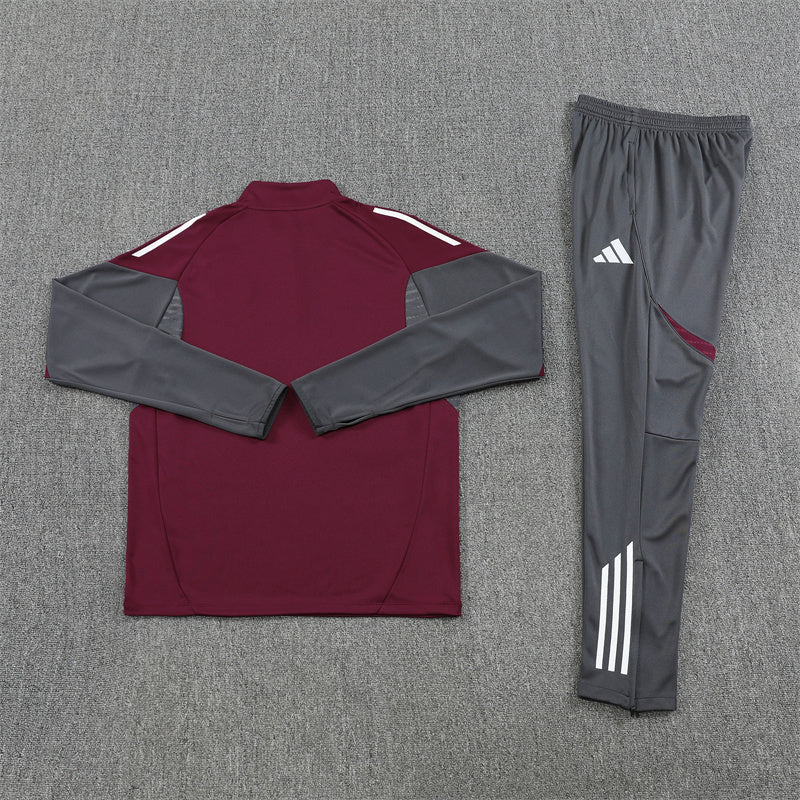 2025/2026 Arsenal Half-Pull Black Grey Tracksuit