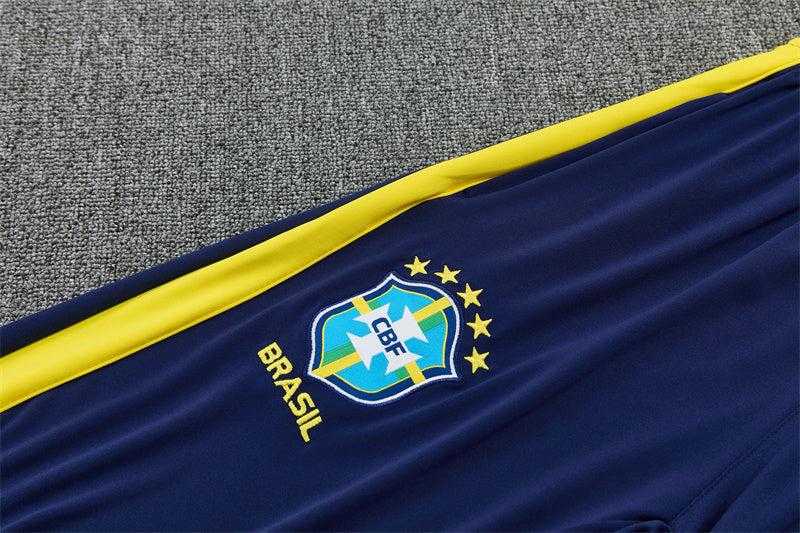 2026/2027 Brazil Dark Blue Half-Pull Tracksuit