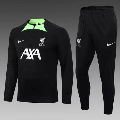 2023/2024 Liverpool Half-Pull Tracksuit Black Jersey 1:1 Thai Quality Set