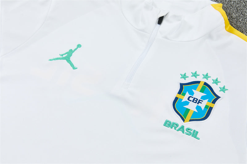 2026/2027 Brazil White Black Half-Pull Tracksuit