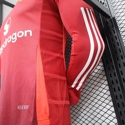 2024/2025 Long Sleeve Player Version Manchester United Home Football Shirt 1:1 Thai Quality