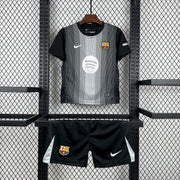 2025/2026 Kids Size Barcelona Black Goalkeeper Football Kit