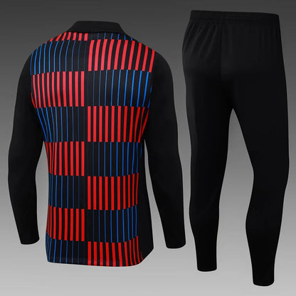 2024/2025 Barcelona Half-Pull Tracksuit Stripe Red-Blue