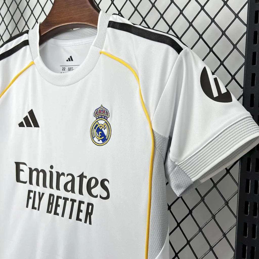 2025/2026 Real Madrid Home Football Shirt Kids Size
