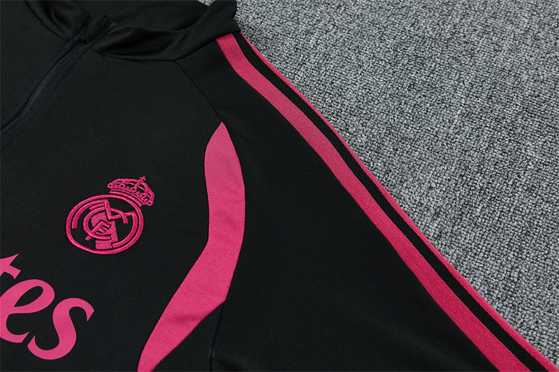 2026/2027 Real Madrid Black Pink Half-Pull Tracksuit
