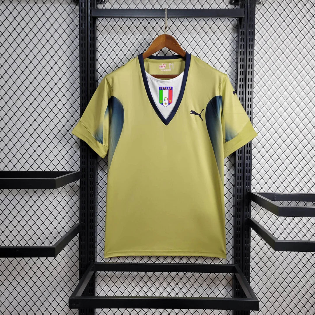 2006 Retro Italy Goalkeeper Gold Soccer Shirt