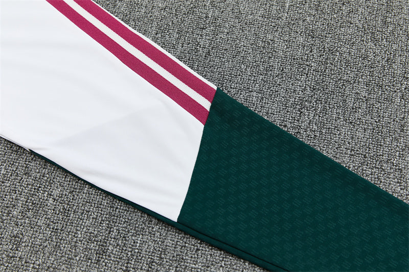 2026/2027 Real Madrid White Green Half-Pull Tracksuit