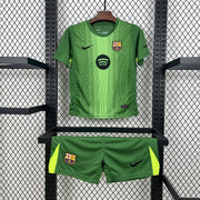 2025/2026 Kids Size Barcelona Green Goalkeeper Football Kit