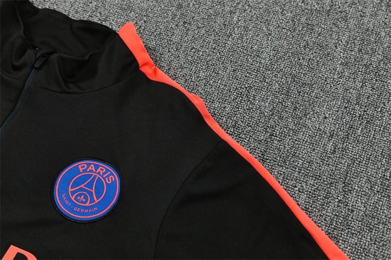 2026/2027 PSG Paris Saint-Germain Black Orange Half-Pull Tracksuit