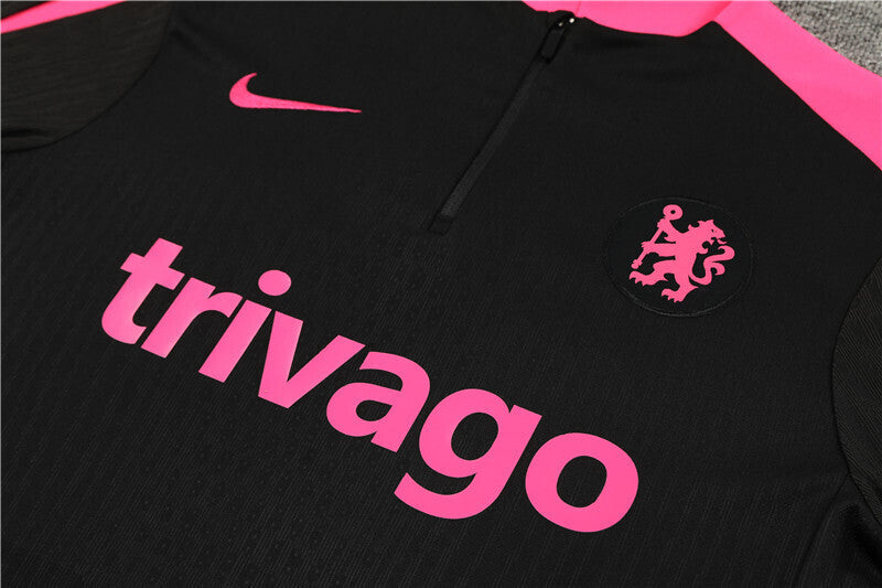 2024/2025 Chelsea Half-Pull Tracksuit Black 1:1 Thai Quality